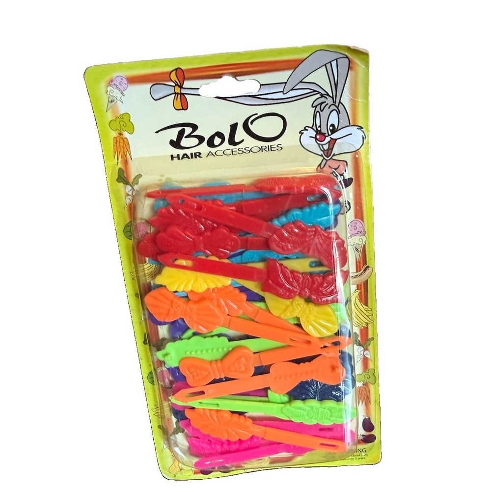 Bolo Vintage Hair Barrettes Colorful Plastic Girls Hair Clips 90's